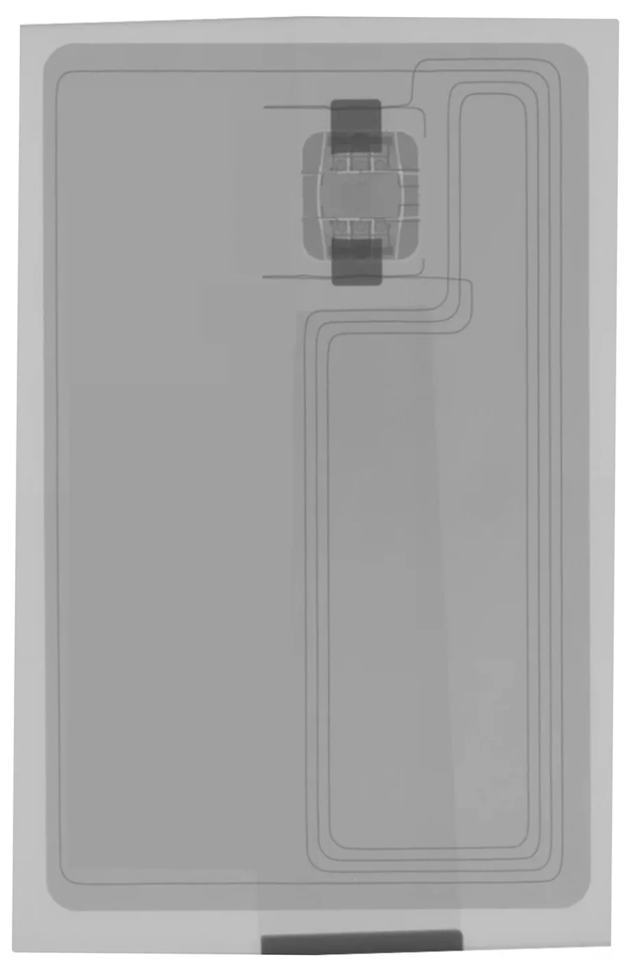 The NFC antenna inside a contactless card