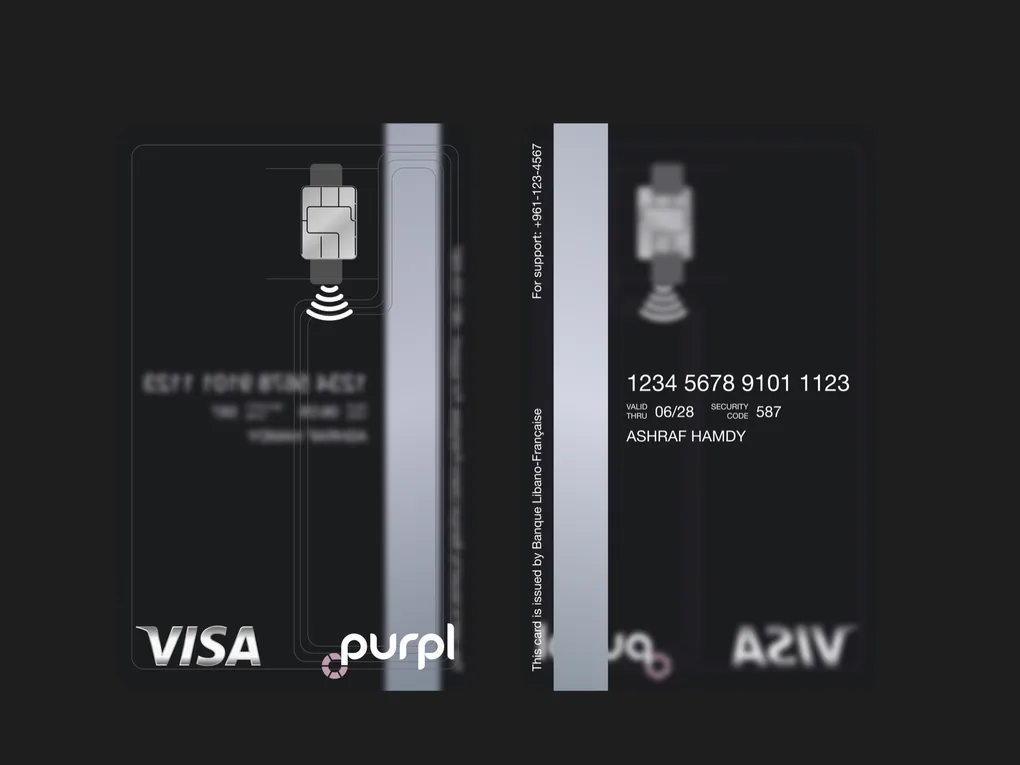 The final transparent design, front and back