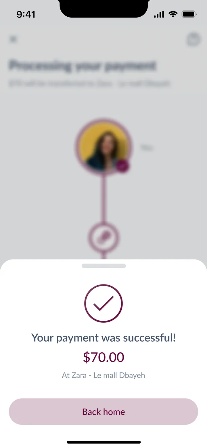 QR payment successful