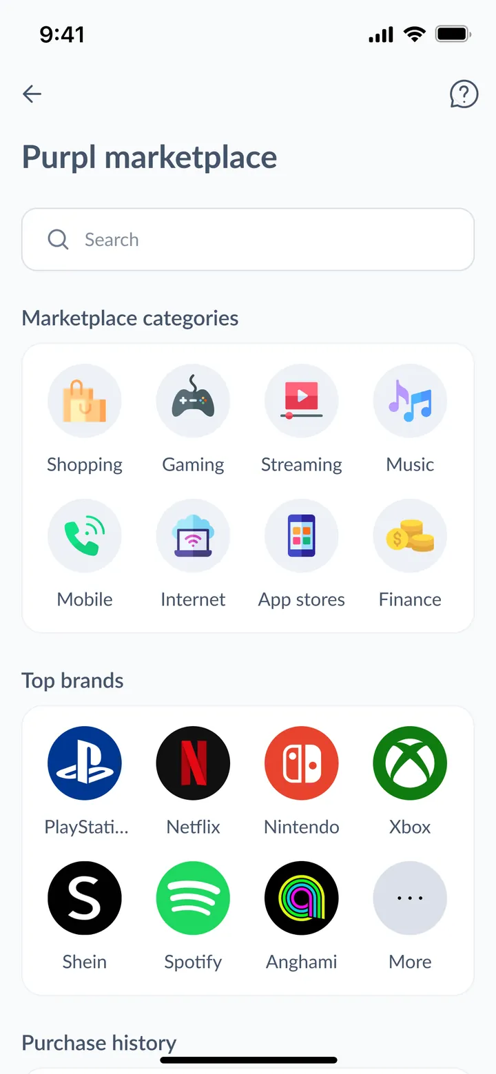 The vouchers marketplace with categories and top brands
