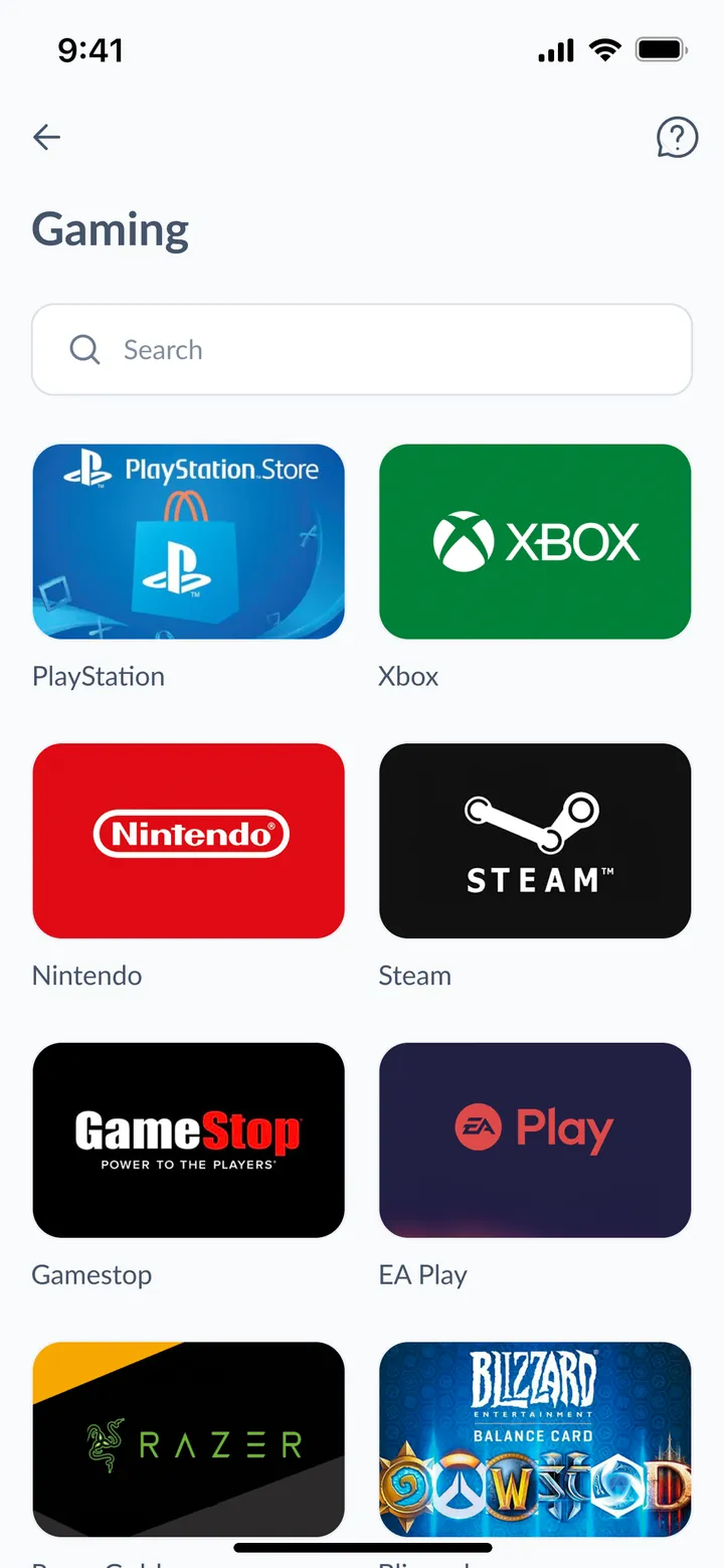 Gaming vouchers category